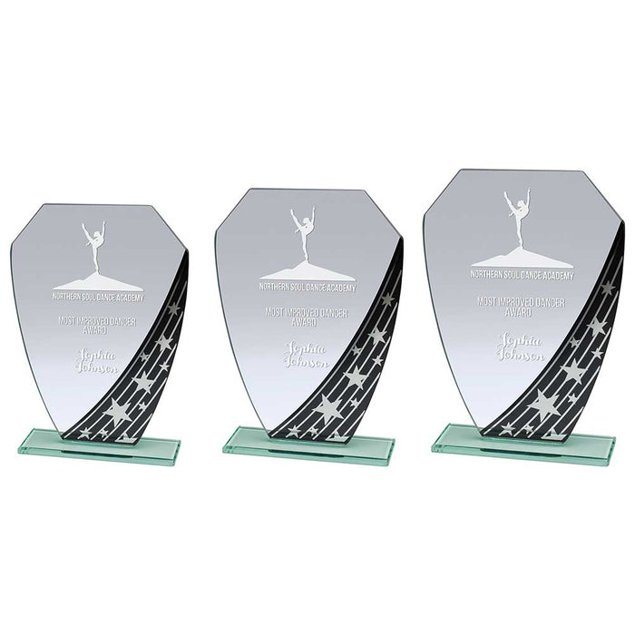 Starlight Hex Jade Glass Award Black