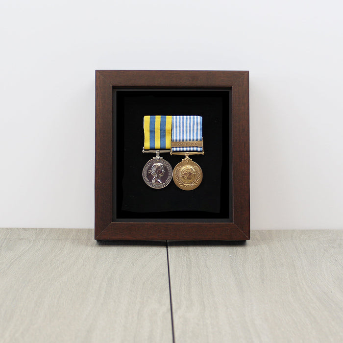 Freestanding Medal Display Case for 2 Mounted Medals