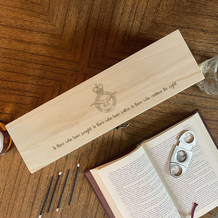 Royal Air Force Personalised Wooden Bottle Box