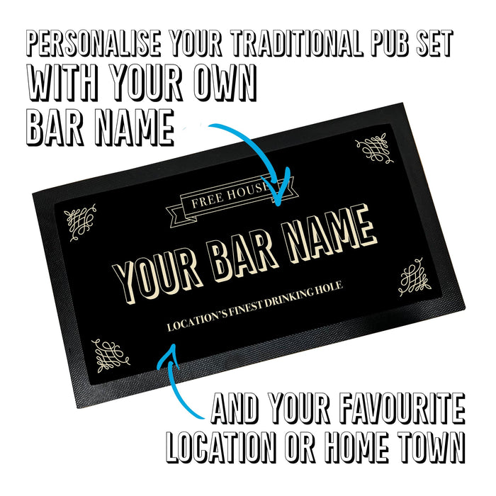 Personalised Bar Accessories with County Pub Design