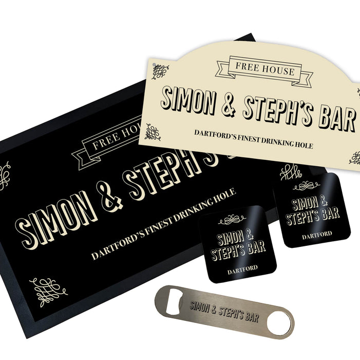 Personalised Bar Accessories with County Pub Design