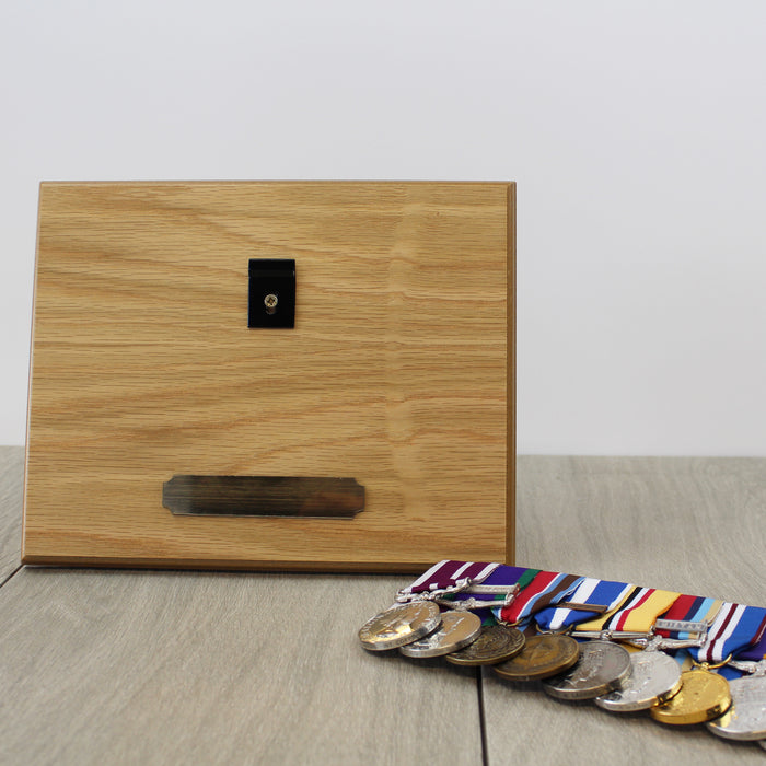 Light Oak Medal Display Plaque - Landscape