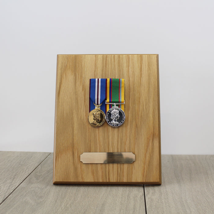 Light Oak Medal Display Plaque - Portrait