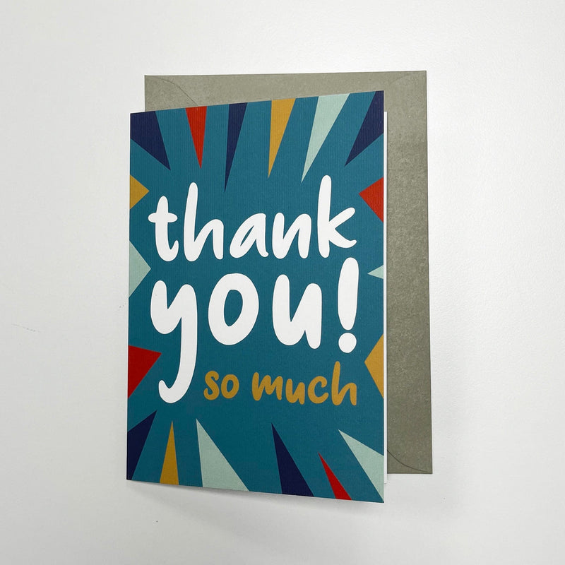 Thank You Greetings Card Him Her Neutral Teal Red | Not Just a Print ...