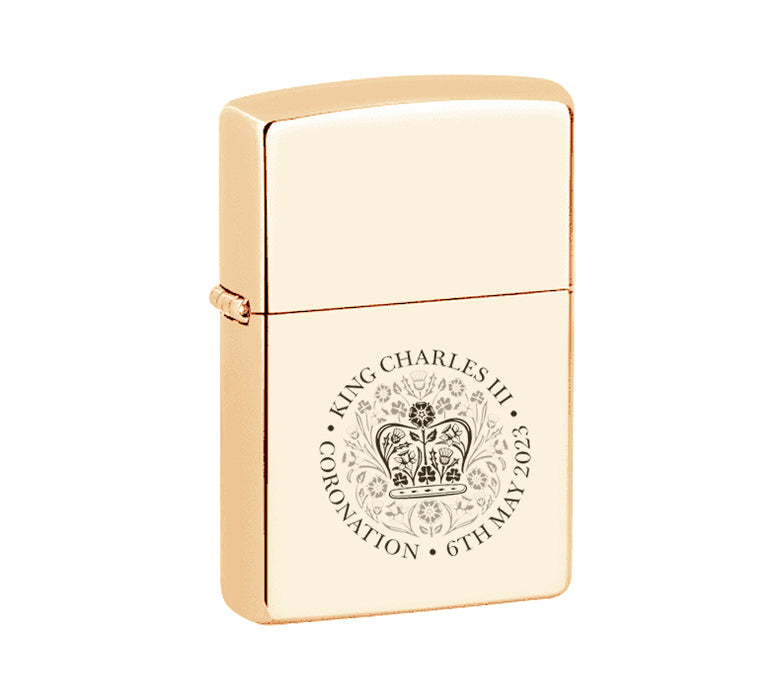 Commemorative Coronation Laser Etched Zippo Style Lighter (gold finish)